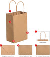 Brothersbox Small Brown Paper Bags with Handles 100PCS, 5.25 * 3.25 * 8 Inch Kraft Gift Bags Bulk for Craft Shopping Business Party Favor Retail Birthday Grocery