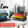 Marbrasse Desk Organizer with Drawer, 4-Tier Mesh File Organizer with 5 Vertical File Holders and 2 Pen Holders, Multifunction Desktop Organizer,Desk Organizers and Accessories for Home Office