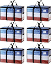 TAILI Extra Large Moving Bags, 6 Pack Clear Heavy Duty Totes for Storage with Visible Window, Wrap around Handles, Storage Bags for Space Saving, Alternative to Moving Boxes