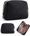 BAGSMART Small Makeup Bag, Travel Cosmetic Bag Make up Pouch Small Travel Zipper Pouch,Water-Resistant Toiletry Bag,Makeup Organizer Bag for Women,Black