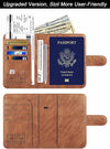 Airtag Passport Holder Cover Wallet Travel Essentials Leather Travel Wallet Rfid Blocking Case Vacation Travel Must Haves Travel Accessories for Men Women (117#Brown)