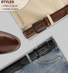 BULLIANT Men Belt 2Pack-Leather Belt 7Holes Comfortable for Men'S Dress Casual Jeans 1 3/8"