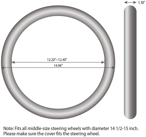 Elantrip Sport Leather Steering Wheel Cover 14 1/2 Inch to 15 Inch Universal, Padded Soft Grip Breathable for Car Truck SUV Jeep, anti Slip Odorless Black and Gray