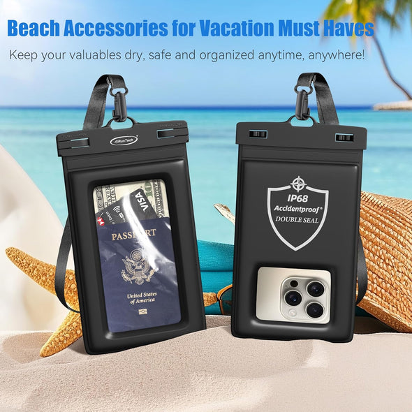 Airuntech Waterproof Phone Pouch,Waterproof Phone Case with Lanyard Protector for Iphone 15 14 13 12 11 Pro Max,Waterproof Cellphone Bag Beach Cruise Ship Essentials Vacation Accessories