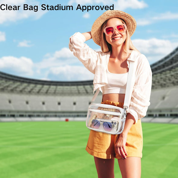 PACKISM Clear Bag for Stadium Events - Clear Purses for Women Stadium Crossbody Concert Bag for Game Day， Sports, Festival