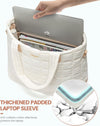 LOVEVOOK Tote Bag for Women, Large Puffer Tote Bag with Zipper Quilted Light Work Bag