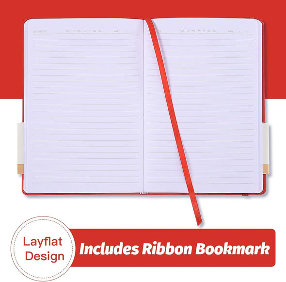 SUIN Hardcover-Journal-Notebooks, 6 Packs A5 Lined Journals Notebook for Writing 200 Pages, 8.2 X 5.5 Inch, 6 Colors Classic Ruled Notebooks for Work/Travel/College