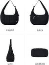WESTBRONCO Small Puffer Crescent Shoulder Bag for Women, Nylon Quilted Shoulder Purses, Puffy Handbags with Adjustable Strap