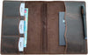 Newestor Travelers Notebook Cover with Inner Pockets, Card Slots and Pen Holder, A5 Size, Dark Brown