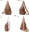 7L Sling Bag for Women Men Backpack Fanny Pack Crossbody Chest Travel Shoulder Belt Bags Purse Handbag PU Leather