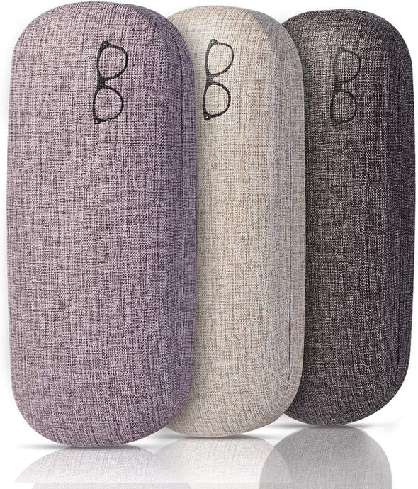 Raylove 3-Pack Hard Shell Eyeglasses Case Large Reading Glasses Hard Case