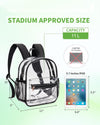 MAY TREE Clear Backpack for Stadium Events, 12X11X5 Inches Small Clear Backpack for Concert Festival Sports Outdoor - Black