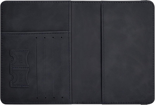 Passport Holder, Passport Cover with Credit Card Slot and Boarding Pass Slot Combo, Passport Wallet Case Book Travel Must Have, RFID Blocking Leather Travel Accessories, Black
