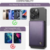 Defencase for Magsafe Wallet Magnetic Card Holder RFID Blocking, PU Leather Minimalist Phone Wallet Compatible with Magsafe Phones and Cases for Iphone 16/15/ 14/13/ 12/ Pro/Max/Plus, Purple