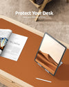 Ysagi Leather Desk Pad Protector, Office Desk Mat, Large Mouse Pad, Non-Slip PU Leather Desk Blotter, Laptop Desk Pad, Waterproof Desk Writing Pad for Office and Home (Brown, 31.5" X 15.8")