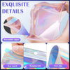 100 Pcs Mylar Bags, Smell Proof Bags with Clear Window, Resealable Holographic Bags for Snack, Cookie, Jewelry, Candy, Sealable Bag for Packaging, Mothers Day Gifts（2.4X3.9In）
