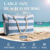 Beach Bag for Women Large Waterproof Pool Bag with Zipper, Sandproof Canvas Travel Tote Bags Gifts for Women