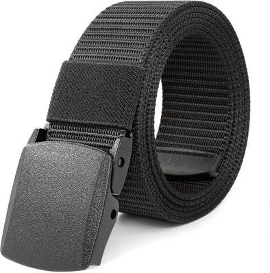 LXMY Work Belts for Men,Belts for Men,Adjustable Nylon Canvas Fabric Golf Belt,No Metal Buckle, Fast Pass through the Airport Security,Suitable for Work and Travel