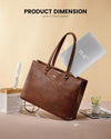 LOVEVOOK Laptop Bag for Women,15.6 Inch Laptop Tote Bag for Women,Vintage Leather Work Tote Bags Computer Business Teacher Bag,Waterproof Office Briefcase