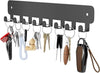 Pickpiff 1 Pack Key Holder for Wall Adhesive, Key Hooks with 8 Hooks Wall Mounted, Black Key Hangers for Wall Decor No Drill for Living Room, Kitchen, Office