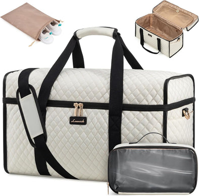 LOVEVOOK Travel Duffle Bag, Weekender Bags for Women, Carry on Duffel Bags for Airplanes, Overnight Bag with Toiletry Bag, Hospital Bag for Labor and Delivery, Yoga Gym Bag with Wet Pocket, 3Pcs Set