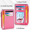 Credit Card Holder for Women Slim Minimalist Front Pocket RFID Blocking Wallet Small Compact Card Case with ID Window, Pink
