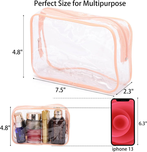 Tbestmax 10 Pack Clear Cosmetic Bags Makeup Bags Portable Waterproof TSA Approved Travel Toiletry Bags Organizer