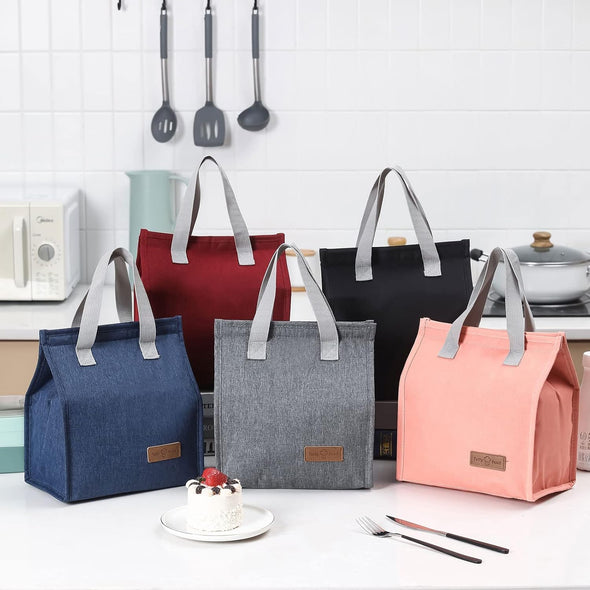 TELLUMO Lunch Bag, Insulated Lunch Bag for Women Men Large Lunch Box Container Reusable Leakproof Tote for Office, Work, School, Beach or Travel (Grey)