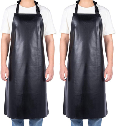 Homsolver 2 Pack Waterproof Rubber Vinyl Apron for Unisex Adult, Lightweight Chemical Resistant Industrial Work Apron