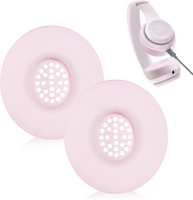 Adhiper Silicone Ear Pads Cover for Beats Solo 4, Washable Sweat Earpad Covers Silicone Case for Beats Solo4 & Solo3 Wireless On-Ear Headphones Accessories Protective Pads Cover (Pink)