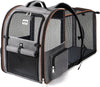 Lekebobor Large Cat Backpack Carrier Expandable Pet Carrier Backpack for Small Dogs Medium Cats Fit up to 18 Lbs, Dog Backpack Carrier, Foldable Puppy Backpack Carrier for Travel, Hiking,Grey