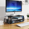 Simple Trending 2 Tier Metal Monitor Stand Monitor Riser and Computer Desk Organizer with Drawer and Pen Holder for Laptop, Computer, Imac, Black