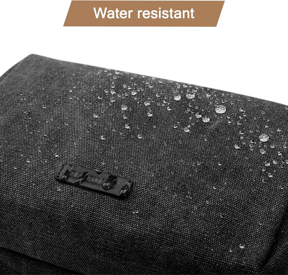 BAGSMART Toiletry Bag for Men, Canvas Travel Toiletry Organizer Dopp Kit Water-Resistant Shaving Bag for Toiletries Accessories,Black-Medium