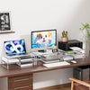 Clear Acrylic Monitor Stand Riser 2 Tier, 5.12 Inches High Clear Computer Desk Organizer Shelf for Multi Media PC Storage Laptop