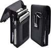 Dual Phone Holster,Belt Phone Pouch, Large Smartphone Pouch Cell Phone Holder, Multi-Purpose Tactical Cell Phone Holder for Work, Hiking, Camping, Barbecue, Rescue (Black)