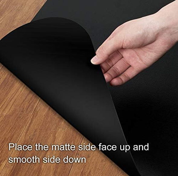 Kuyal Chair Mat for Hardwood Floor 36 X 48 Inches Rectangle Floor Mats Wood/Tile Protection Mat for Office & Home, Black