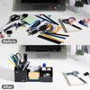 Deli Desk Organizer, Plastic Desktop Organizer with Pencil Holder and Sticky Note Tray, Office Stationery Supplies Organizers Accessories Caddy, 6 Compartments, Black