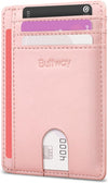 Buffway Slim Minimalist Front Pocket RFID Blocking Leather Wallets for Men and Women