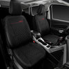 CAR PASS Quilting Leather Seat Cover Two Front Seats Only, Universal Fit Automotive Front Seat Covers Waterproof Deluxe PU Premium Vinyl Luxury for Cars Sedan Van SUV Airbag Compatible 2 Pieces,Black