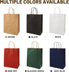 Gift Bags 8.25"X5.9 "X3.15" 100Pcs Brown Kraft Paper Bag with Handles for Small Business Christmas Bulk, Wedding, Party Favor, Shopping, Lunch, Halloween Trick-Or-Treat Bags