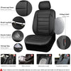 CAR PASS Faux Leather Car Seat Covers Front Seats Only, 3D Foam Support Car Seat Covers, Universal Fit for Trucks Vans Suvs Sedans Automotive Comfortable, Airbag Compatible 2 Pieces Front Solid Black