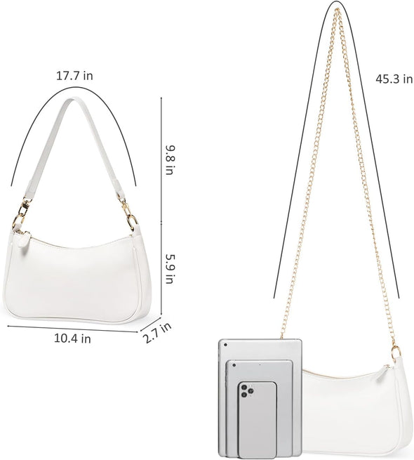 Wantgor Clutch Tote Handbags, Shoulder Purse for Women Crossbody Bags Mini Hobo Bag Retro Vegan Leather Trendy Handbag