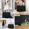 LOVEVOOK Laptop Bags for Women, 15.6 Inch Waterproof Work Tote Bag with Clutch, Professional Teacher Computer Purse Lightweight Shoulder Bag Travel, Quilted Black