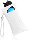 Raylove Double Eyeglass Case Glasses Case Soft with Carrying Strap Leather Eyeglasses Pouch Sunglasses Case for Women Men