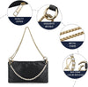Women Satin Evening Handbag Wedding Prom Clutch Purse Formal Cocktail Party Clutches Shoulder Bag with 2 Bag Chains