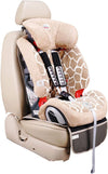 Car Seat Protector Leather Waterproof Child Safety Seat Protector Cover with Thick Pad and 2 Large Pockets Durable Kick Mat for All Auto Seat (Beige)
