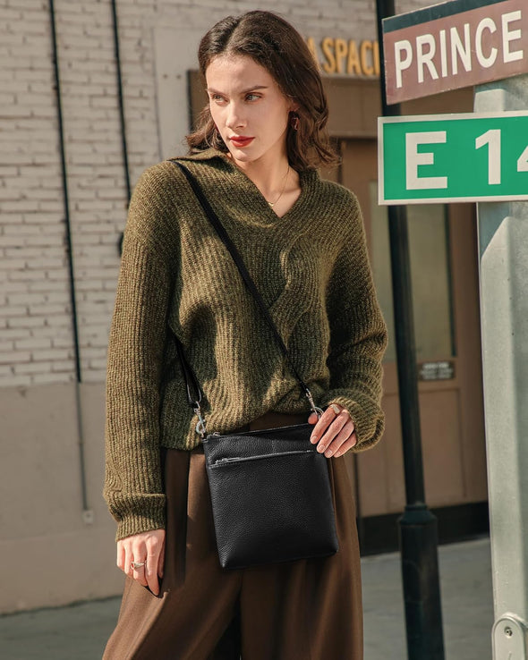 Befen Genuine Leather Small Crossbody Purses for Women Travel Cross Body Bags Lightweight with Adjustable Shoulder Strap