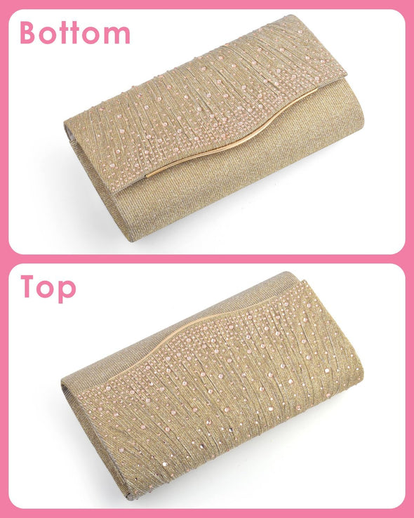 TINDTOP Clutch Purses for Women, Formal Evening Bags Suede Shoulder Envelope Party Handbags Wedding Cocktail Prom Clutches