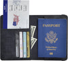 Passport Holder, Passport Cover with Credit Card Slot and Boarding Pass Slot Combo, Passport Wallet Case Book Travel Must Have, RFID Blocking Leather Travel Accessories, Black