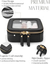 Popvibe Clear Makeup Bag Travel Cosmetic Case Transparent Toiletry Bag with Zipper, Portable Make up Organizer Traveling Compact Car Bag for Essentials